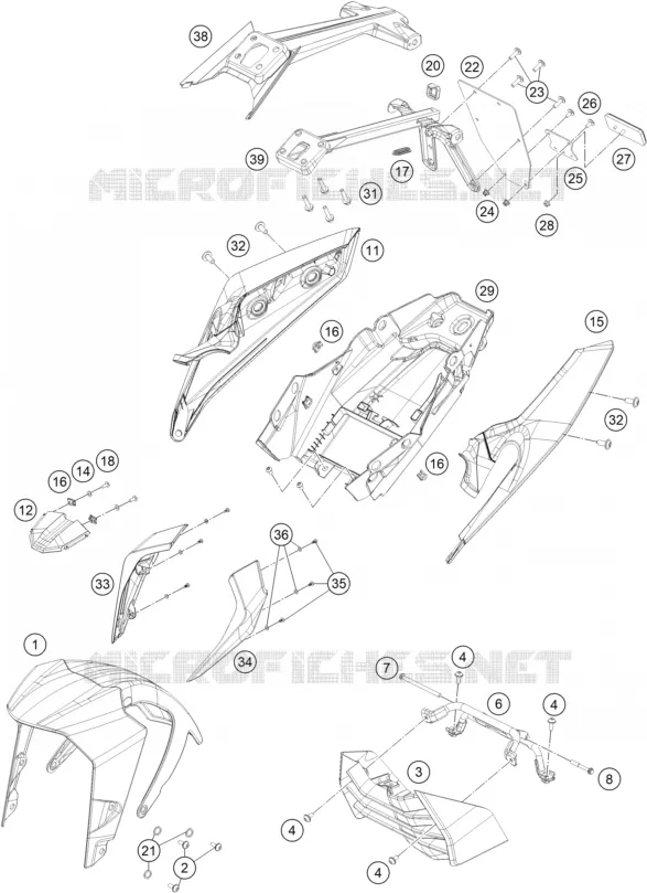 PLASTIQUES KTM MOTO 200 2020 DUKE  200 DUKE WHITE ABS - CKD