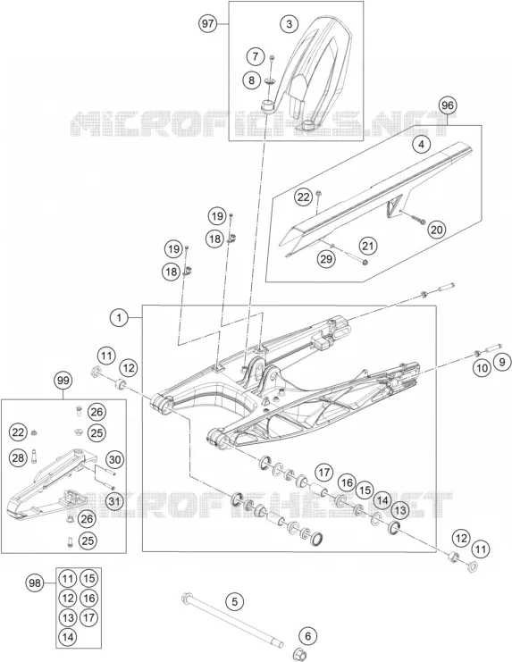 BRAS OSCILLANT  KTM MOTO 200 2020 DUKE  200 DUKE ORANGE ABS - CKD