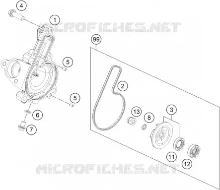 POMPE A EAU KTM MOTO 200 2020 DUKE  200 DUKE ORANGE ABS - CKD