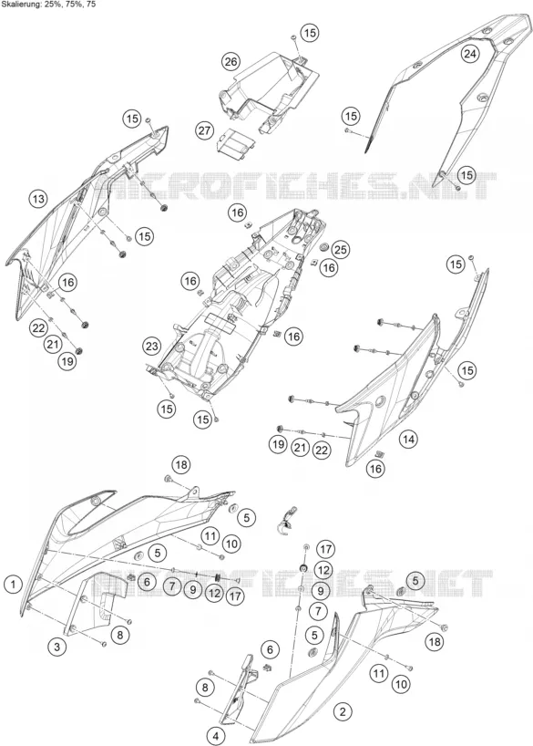 CACHES LATERAUX KTM MOTO 390 2021 ADVENTURE  390 ADVENTURE WHITE - B.D.