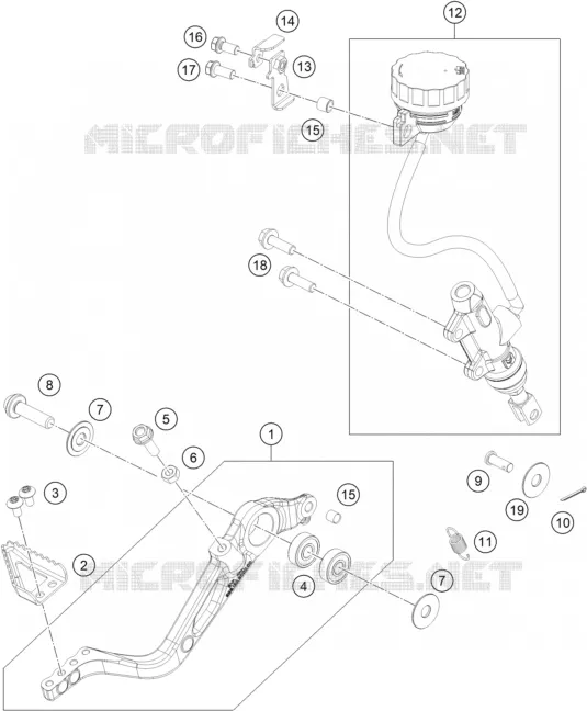 MAITRE CYLINDRE DE FREIN ARRIERE KTM MOTO 390 2020 ADVENTURE  390 ADVENTURE ORANGE - IKD