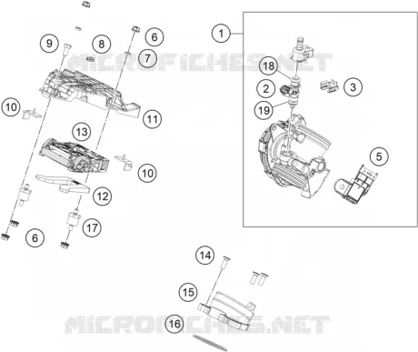 BOITIER PAPILLON INJECTION KTM MOTO 390 2020 ADVENTURE  390 ADVENTURE WHITE - CKD
