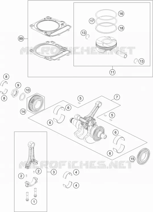 VILEBREQUIN / PISTON KTM MOTO 1290 2021 SUPER ADVENTURE  1290 SUPER ADVENTURE S ORANGE