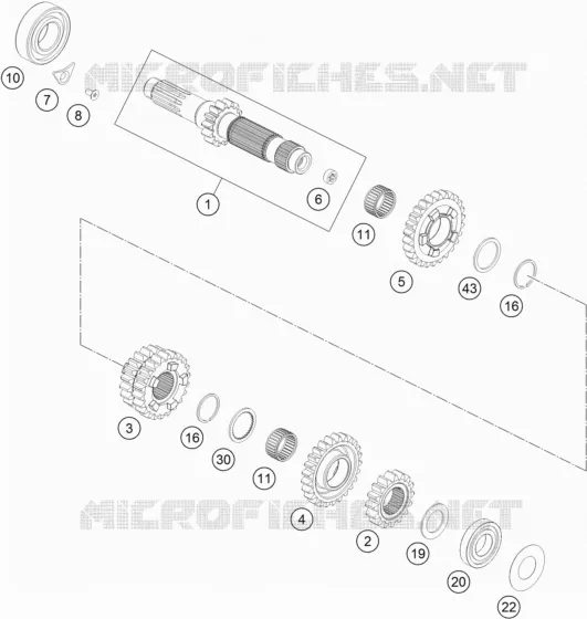 BOITE DE VITESSES - ARBRE PRIMAIRE KTM MOTO 350 2021 XC-F  350 XCF-W