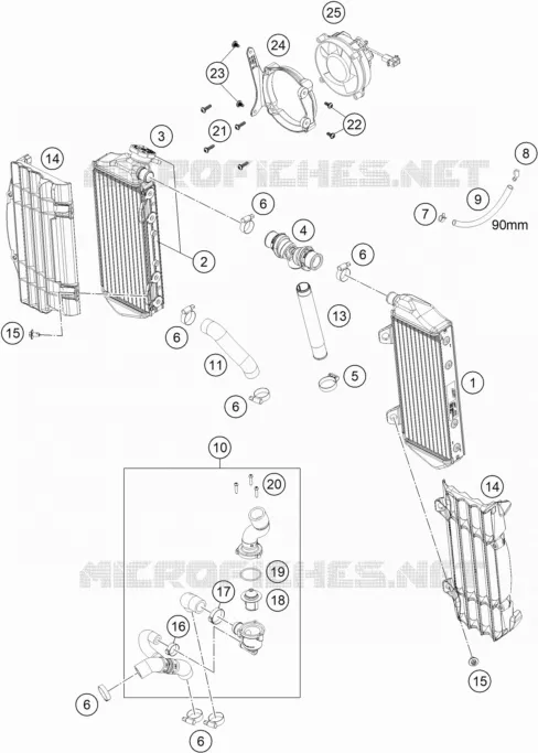 CIRCUIT DE REFROIDISSEMENT KTM MOTO 450 2021 EXC-F  450 EXC-F SIX DAYS
