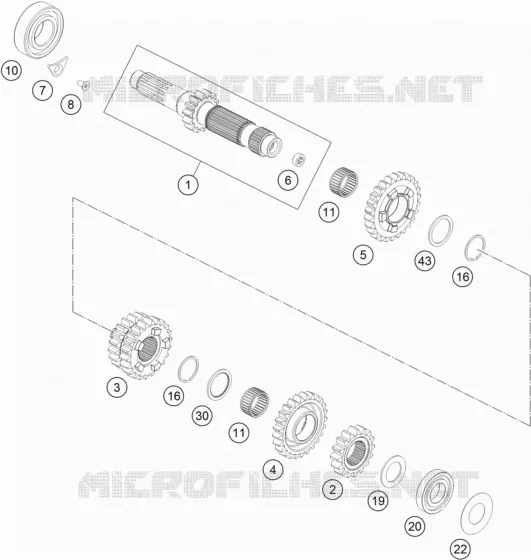 BOITE DE VITESSES - ARBRE PRIMAIRE KTM MOTO 350 2021 EXC-F  350 EXC-F SIX DAYS CKD