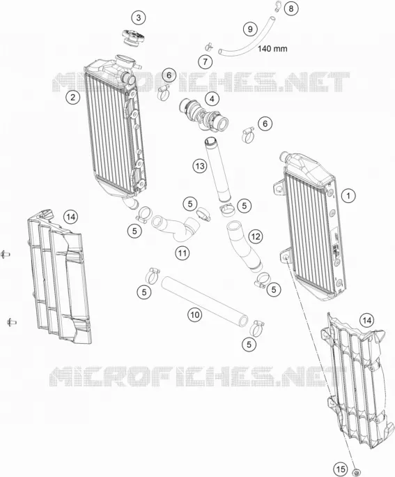 CIRCUIT DE REFROIDISSEMENT KTM MOTO 125 2022 XC  125 XC