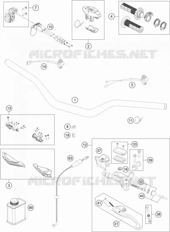 GUIDON / COMMANDES KTM Moto 300 2023 XC-W  300 XC-W TPI Erzbergrodeo