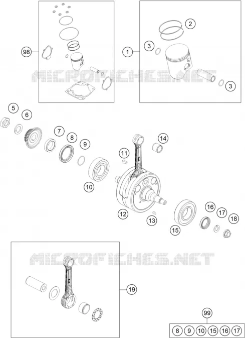 VILEBREQUIN / PISTON KTM MOTO 250 2022 EXC  250 EXC SIX DAYS TPI