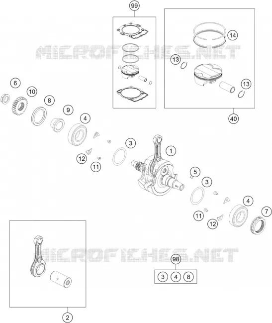 VILEBREQUIN / PISTON KTM MOTO 250 2022 RC 4 R  RC4 R