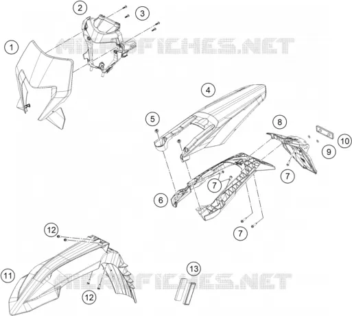 PLASTIQUES KTM Moto 350 2024 EXC-F  350 EXC-F