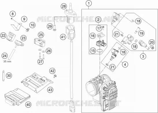 BOITIER PAPILLON INJECTION KTM MOTO 690 2015 DUKE  690 DUKE R ABS