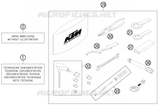 TROUSSE A OUTILS / MANUELS / OPTIONS KTM MOTO 690 2015 DUKE  690 DUKE R ABS