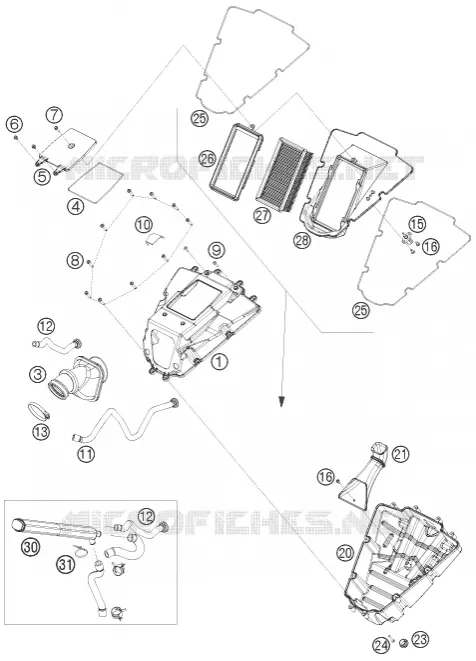 FILTRE A AIR KTM MOTO 690 2010 DUKE  690 DUKE R