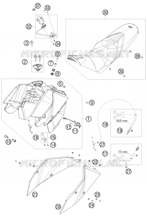 RESERVOIR / SELLE KTM MOTO 690 2010 DUKE  690 DUKE R