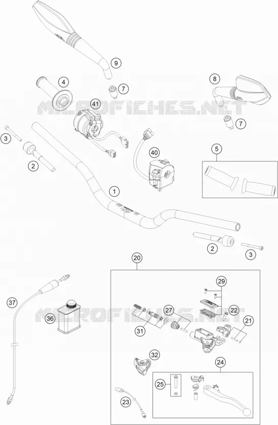 GUIDON / COMMANDES KTM MOTO 690 2017 DUKE  690 DUKE R