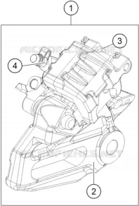 ETRIER DE FREIN AR KTM Moto 390 2023 RC  RC 390 GP orange
