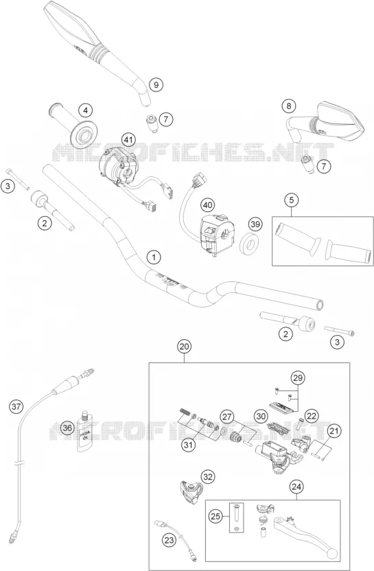 GUIDON / COMMANDES KTM MOTO 690 2015 DUKE  690 DUKE WHITE ABS