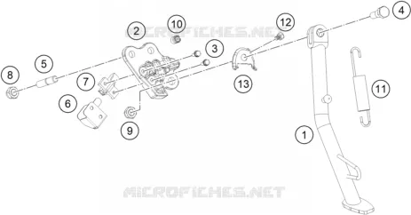BEQUILLE LATERALE / CENTRALE KTM Moto 390 2023 Adventure  390 ADVENTURE SW orange