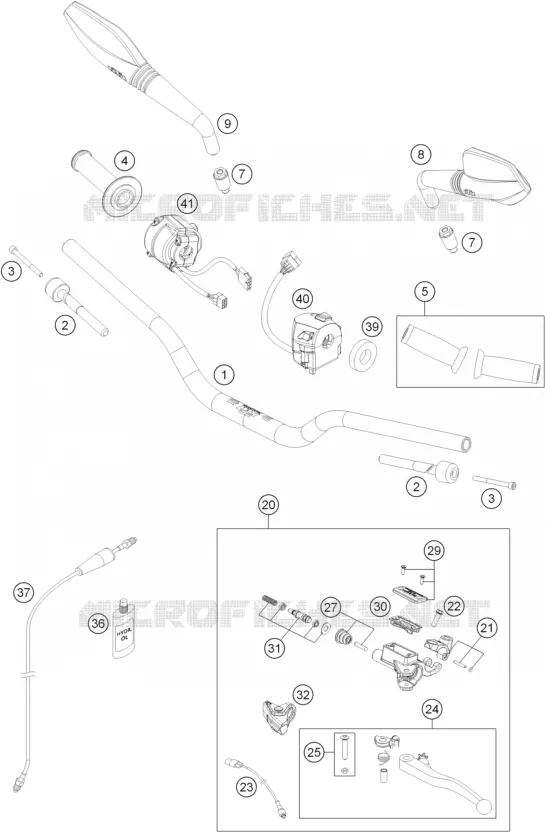 GUIDON / COMMANDES KTM MOTO 690 2015 DUKE  690 DUKE WHITE ABS