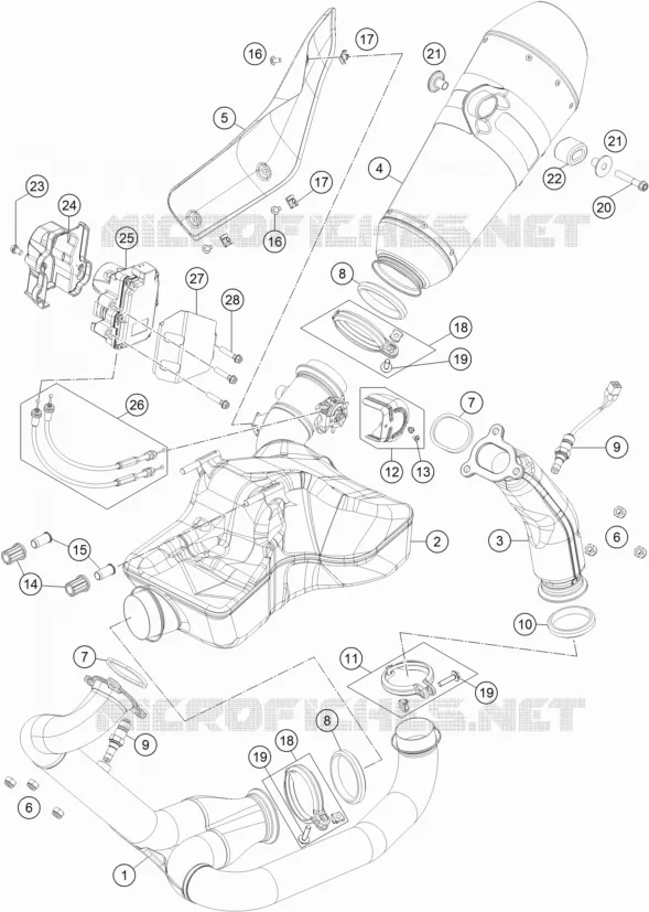 ECHAPPEMENT KTM MOTO 1290 2016 SUPERDUKE  1290 SUPER DUKE GT GREY ABS