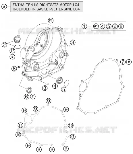CARTER EMBRAYAGE KTM MOTO 690 2013 DUKE  690 DUKE WHITE ABS
