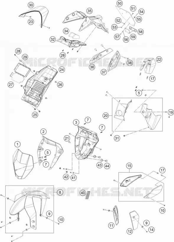 PLASTIQUES KTM MOTO 690 2013 DUKE  690 DUKE BLACK ABS