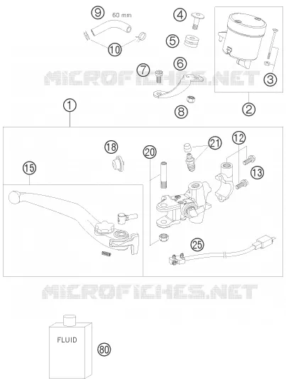 MAITRE CYLINDRE DE FREIN AVANT KTM MOTO 690 2009 DUKE  690 DUKE WHITE