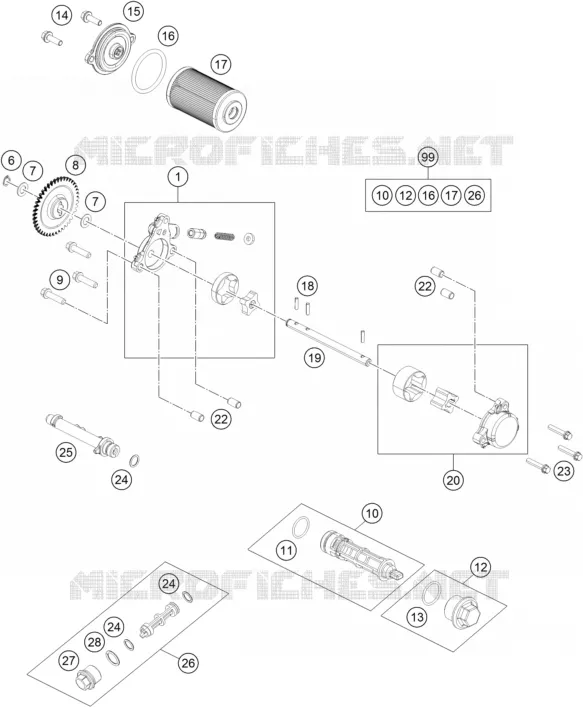 POMPE A HUILE KTM MOTO 390 2017 DUKE  390 DUKE WHITE