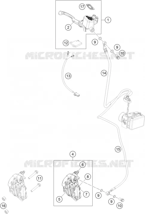 ETRIER DE FREIN AVANT KTM MOTO 390 2017 DUKE  390 DUKE WHITE ABS