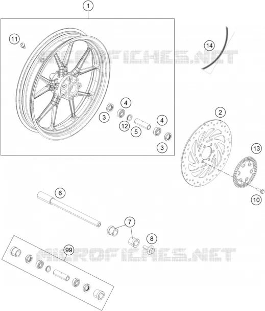 ROUE AVANT KTM MOTO 390 2016 DUKE  390 DUKE BLACK ABS