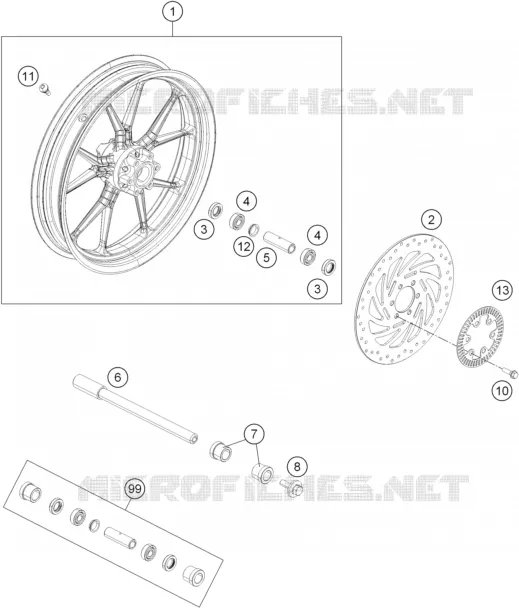 ROUE AVANT KTM MOTO 390 2015 DUKE  390 DUKE WHITE ABS