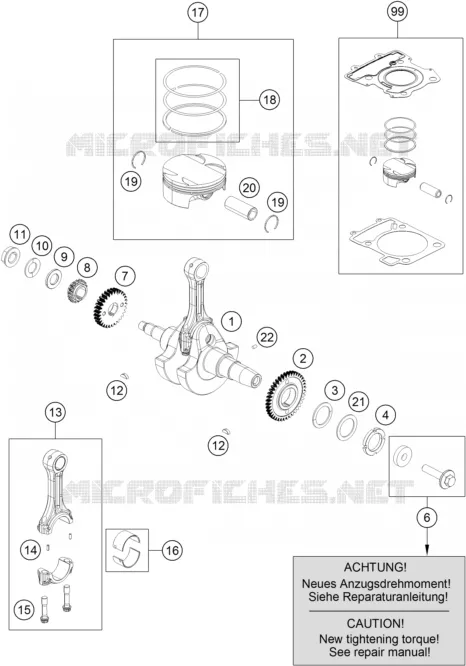 VILEBREQUIN / PISTON KTM MOTO 390 2015 DUKE  390 DUKE WHITE ABS
