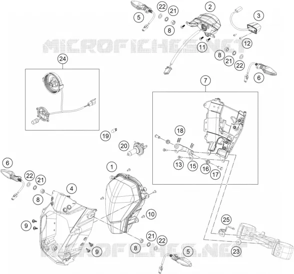 PHARE / FEU ARRIERE KTM MOTO 200 2018 DUKE  200 DUKE ORANGE NON ABS