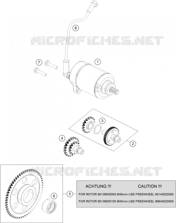 DEMARREUR ELECTRIQUE KTM MOTO 200 2013 DUKE  200 DUKE ORANGE NON ABS