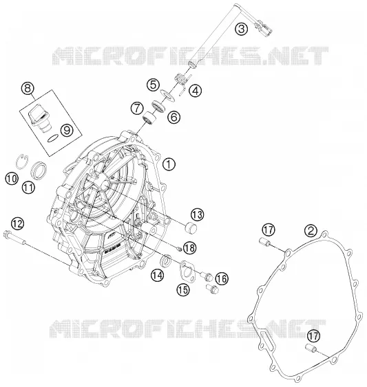 CARTER EMBRAYAGE KTM MOTO 200 2013 DUKE  200 DUKE ORANGE NON ABS