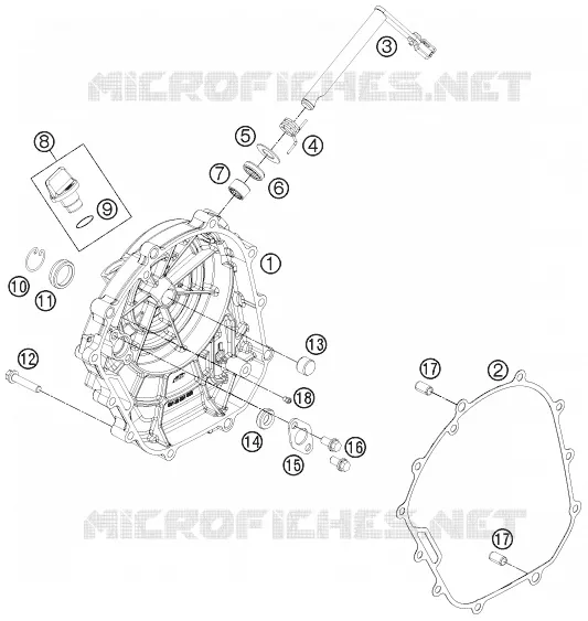 CARTER EMBRAYAGE KTM MOTO 200 2013 DUKE  200 DUKE ORANGE ABS