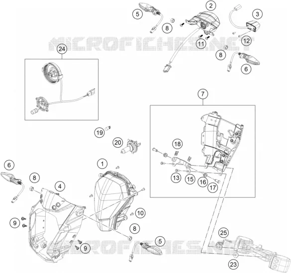 PHARE / FEU ARRIERE KTM MOTO 200 2013 DUKE  200 DUKE WHITE ABS