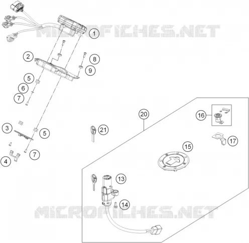 CONTACTEUR A CLE KTM MOTO 200 2013 DUKE  200 DUKE ORANGE ABS