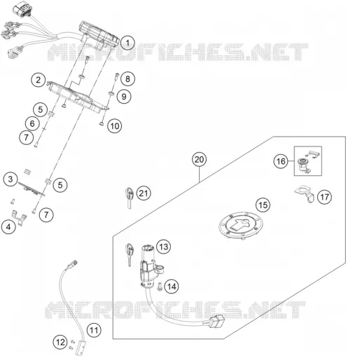 CONTACTEUR A CLE KTM MOTO 200 2012 DUKE  200 DUKE ORANGE