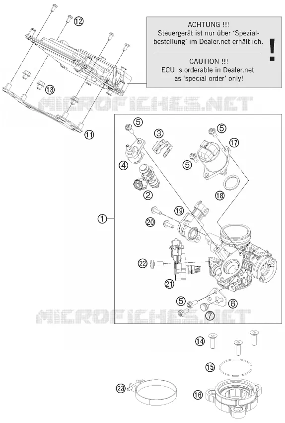 BOITIER PAPILLON INJECTION KTM MOTO 125 2013 DUKE  125 DUKE WHITE ABS