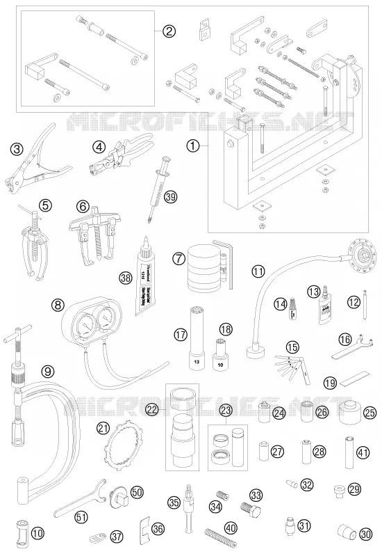 OUTILLAGE SPECIFIQUE (MOTEUR) KTM MOTO 950 2008 SUPER ENDURO  950 SUPER ENDURO R