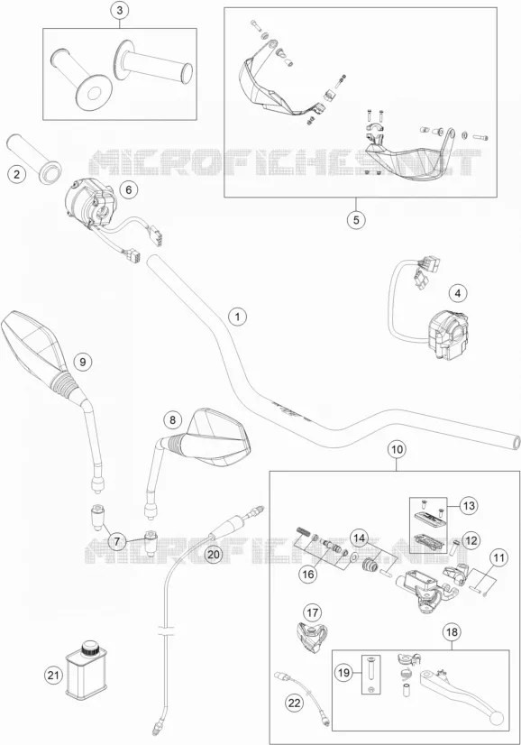 GUIDON / COMMANDES KTM MOTO 690 2017 ENDURO  690 ENDURO R