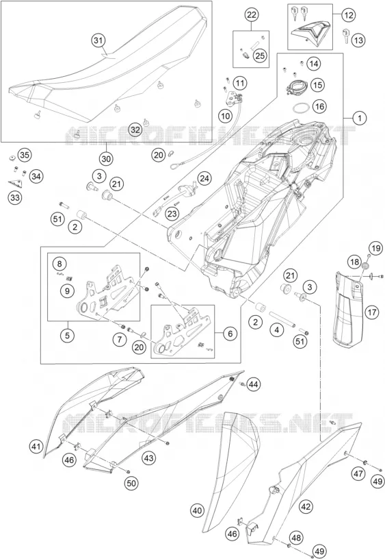 RESERVOIR / SELLE KTM MOTO 690 2011 ENDURO  690 ENDURO R