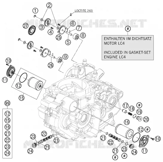 POMPE A HUILE KTM MOTO 690 2010 ENDURO  690 ENDURO R